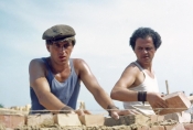Jerzy Radziwiłowicz i Michał Tarkowski w filmie „Człowiek z marmuru" w reż. Andrzeja Wajdy, 1976 r., fot. Renata Pajchel, źródło: Fototeka FN