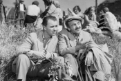 Edward Dziewoński i Ignacy Machowski w filmie „Eroica" w reż. Andrzeja Munka, 1957 r., fot. Wiesław Zdort, źródło: Fototeka FN
