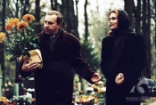 Irina Ałfiorowa i Jerzy Stuhr w filmie „Historie miłosne”, 1997 r., fot. Piotr Muszyński, źródło: Fototeka FN