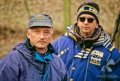 Waldemar Prokopowicz i Juliusz Machulski na planie filmu "Kiler", 1997 r., fot. Jacek Szymczak, źródło: Fototeka FN