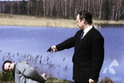 Dariusz Odija i Marek Kondrat w filmie „Psy" w reż. Władysława Pasikowskiego, 1992 r., fot. Roman Sumik, źródło: Fototeka FN