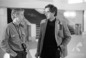 Krzysztof Pakulski i Krzysztof Kieślowski na planie filmu „Przypadek", fot. Romuald Pieńkowski, źródło: Fototeka FN