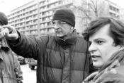 Krzysztof Kieślowski i Krzysztof Globisz, „Krótki film o zabijaniu", fot. Romuald Pieńkowski, źródło: Fototeka FN